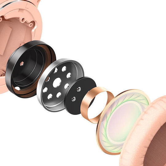 Baseus Encok D02 Pro Wireless / Wired On Ear Headphones with 25 hours of Operation and Quick Charge Pink