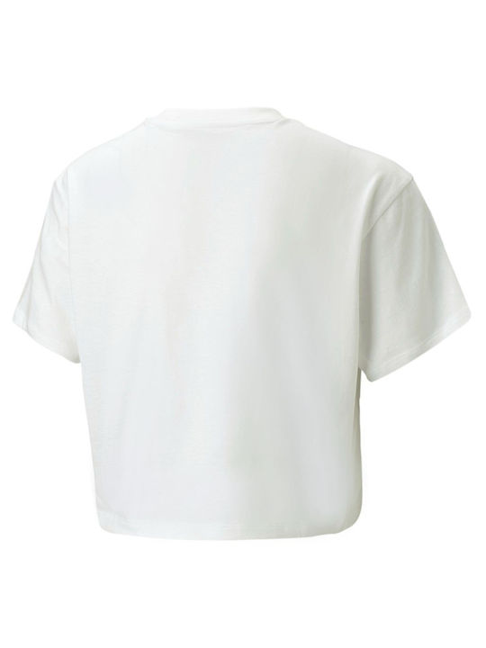 Puma Kids Crop Top Short Sleeve White