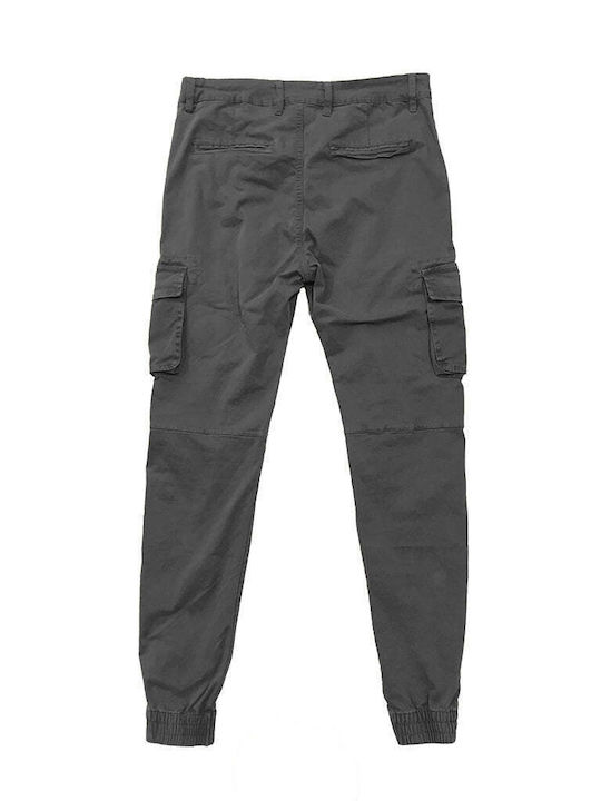 Ustyle Men's Trousers Cargo Elastic Gray