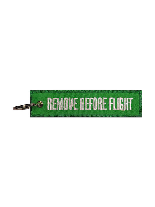 Keychain Remove Before Flight Tesatura Verde