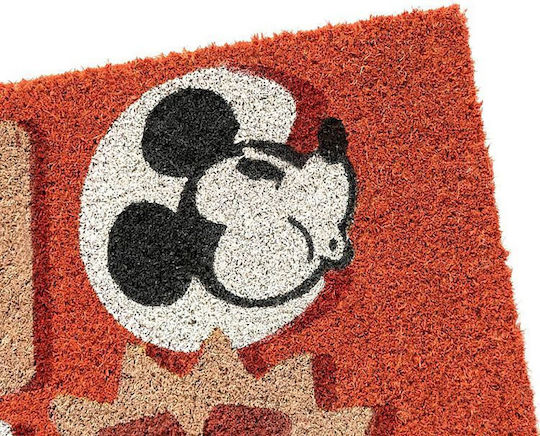 Grupo Erik Fußmatte aus Kokosnussfasern mit rutschfester Unterlage Mickey Orange 40x60cm