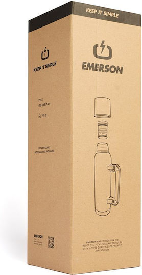 Emerson Ανακυκλώσιμο Μπουκάλι Θερμός Ανοξείδωτο BPA Free 1.3lt Μαύρο