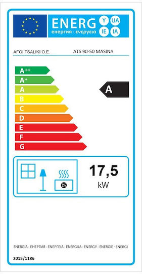 Thermiki ATS 90-50 Masina Oțel Soba pe lemne 17.5kW Negru
