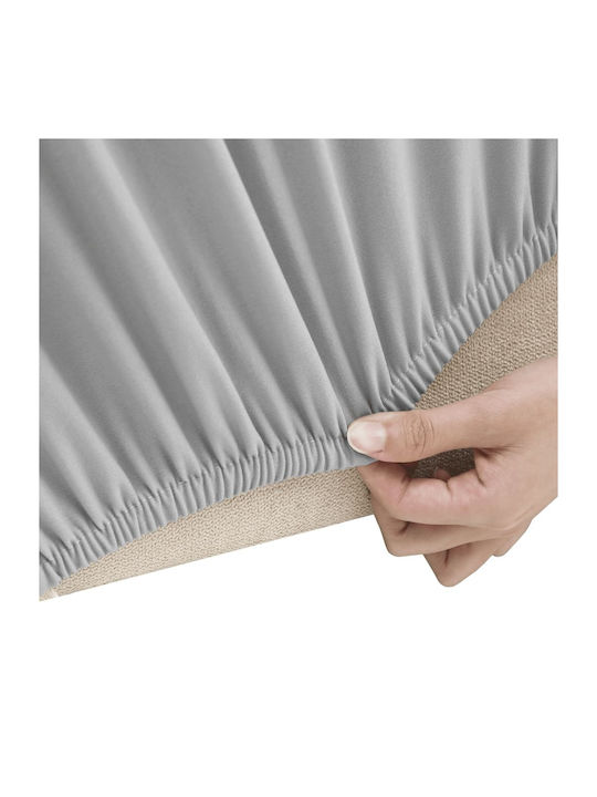 vidaXL Elastic Cover for Three Seater Sofa Gray 195εκ. 1pcs 332942