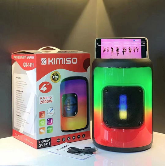 Kimiso QS1411 Bluetooth Speaker with Radio and Battery Life up to 4 hours Black