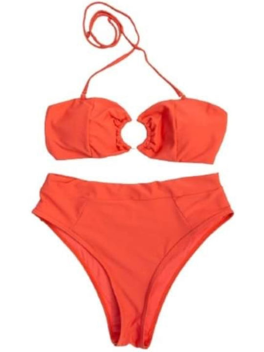 Nova Orange Highwaisted Bikini Set Highwaisted Bikini Set in Orange Color