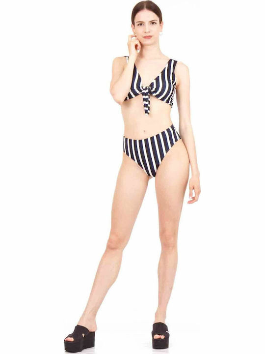 Bikini-Set Gestreift Schwarz