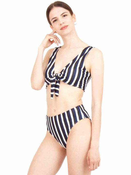 Bikini-Set Gestreift Schwarz