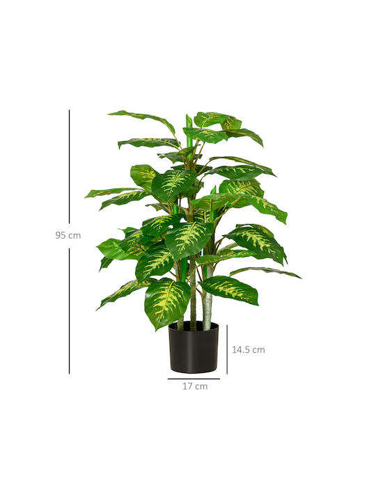 HomCom Plantă Artificială în Ghiveci Black 95cm 1buc