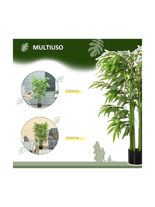 Artificial Plant in Pot Bamboo Green 140cm HomCom