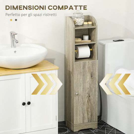 Kleankin Floor Bathroom Column Cabinet L23xD18xH100cm Gray