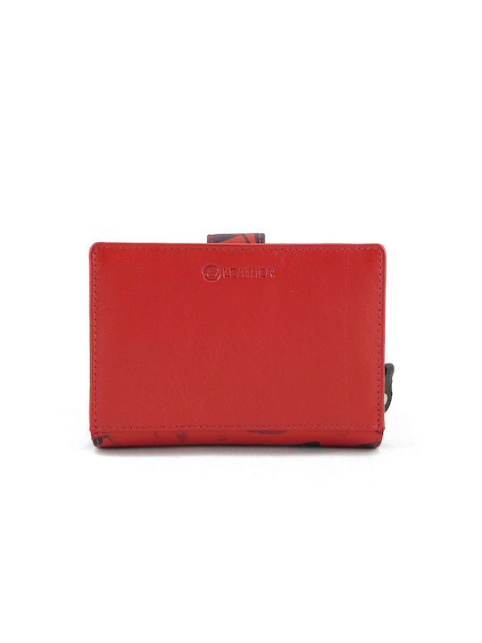 Ginis K15 Small Leather Women's Wallet Red