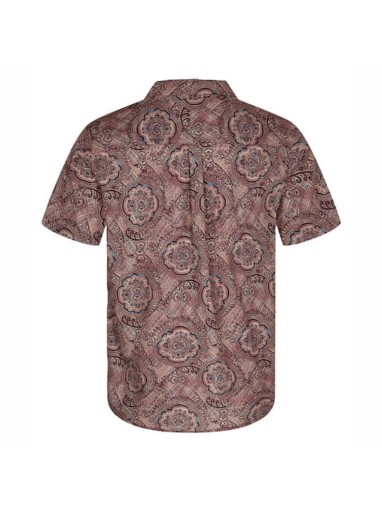 Anerkjendt Akleo Men's Shirt Short Sleeve Cotton Tobacco Brown