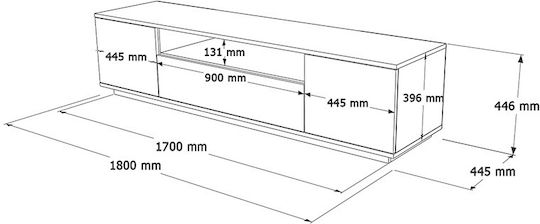 Stand TV Soren Gri L180xA44xÎ46cm