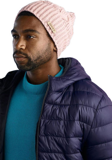 Beanie Unisex Σκούφος Πλεκτός σε Ροζ χρώμα