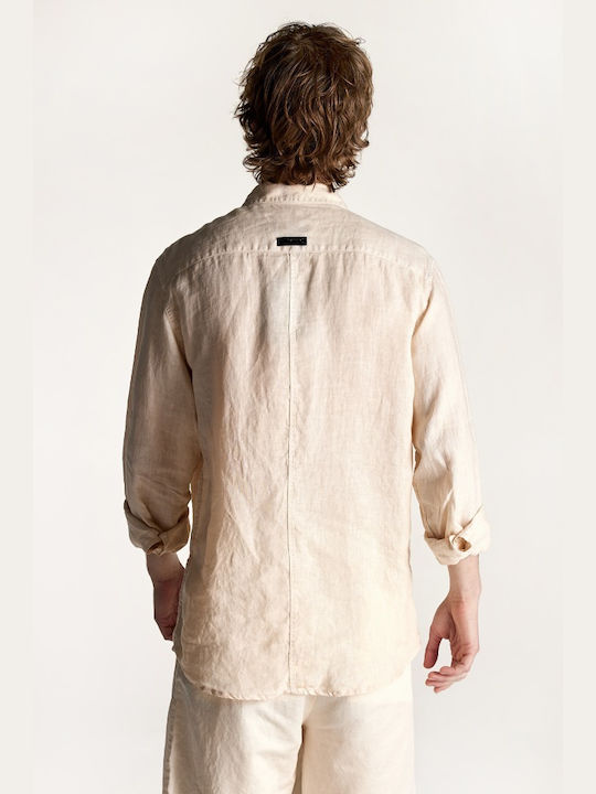 Dirty Laundry Men's Shirt Long Sleeve Linen Beige