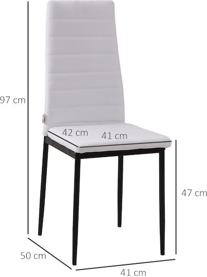 Stühle Speisesaal Weiß 4Stück 50x41x110cm