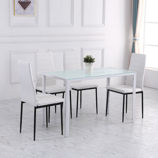 Stühle Speisesaal Weiß 4Stück 50x41x110cm