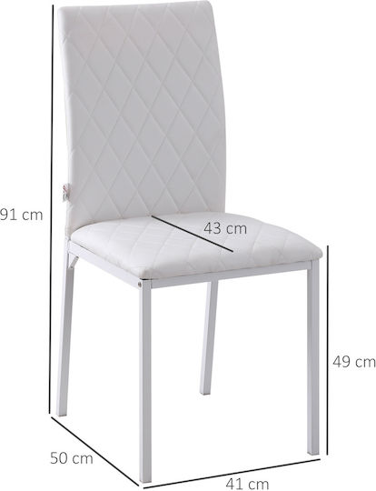 Scaune Sala de mese Albe 4buc 41x50x91buc