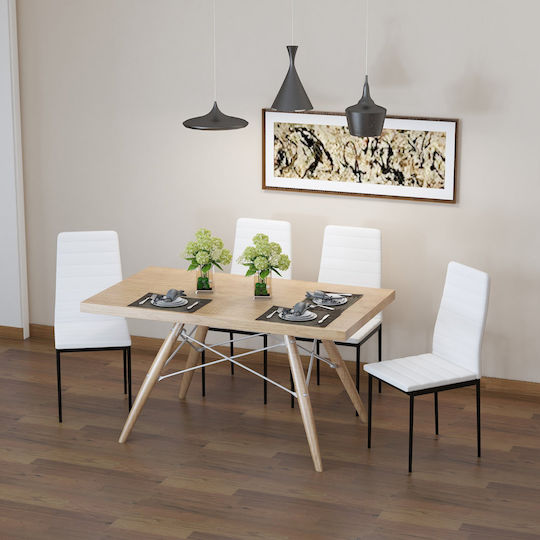 Stühle Speisesaal Weiß 4Stück 50x41x110cm