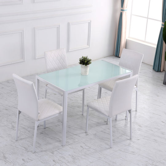 Scaune Sala de mese Albe 4buc 41x50x91buc