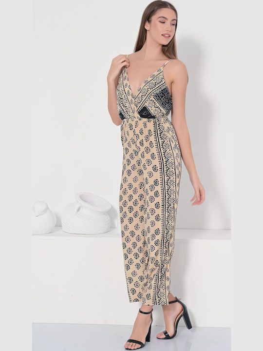 Damen Einteiler Anzug Beige