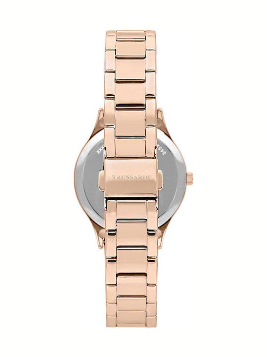 Trussardi T-star Ceas de Damă cu Rose Gold Brățară Metalică