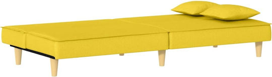 Three-Seater Couch Bed Yellow 200x100x70 cm