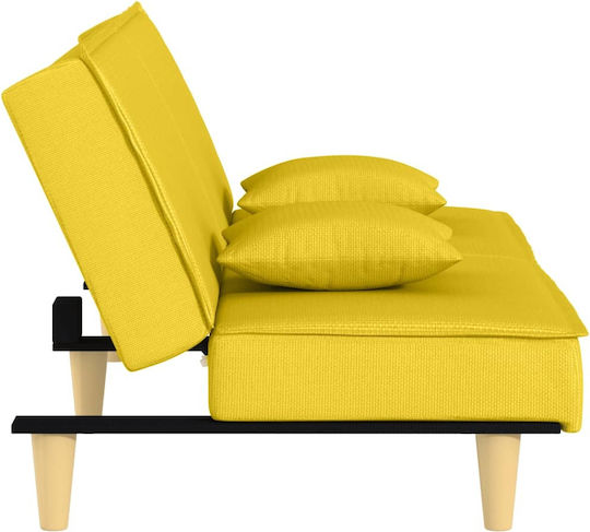 Three-Seater Couch Bed Yellow 200x100x70 cm