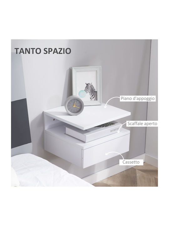 Wooden White Bedside Tables 2 Pieces 35x32x22.5cm