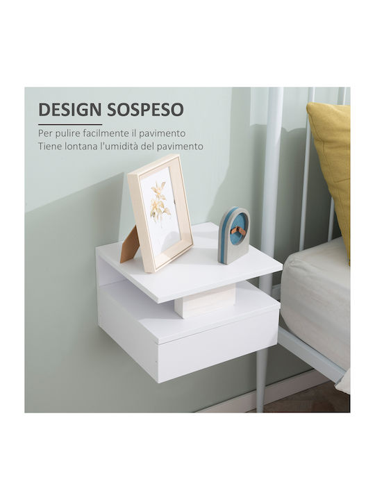Wooden White Bedside Tables 2 Pieces 35x32x22.5cm
