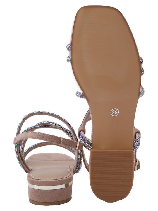 Attrattivo Women's Sandals with Strass Rose Gold