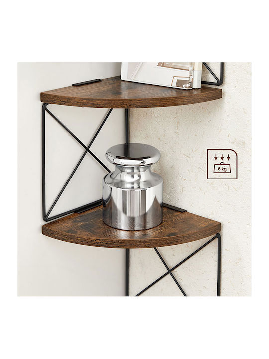 Eckregal Wand Braun 20x20x127.5cm