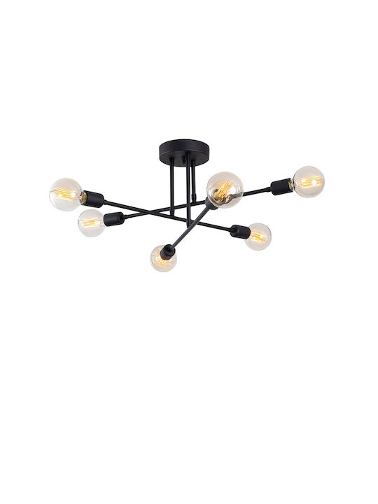 Opviq Ceiling Mount Light 64cm Black with Socket E27