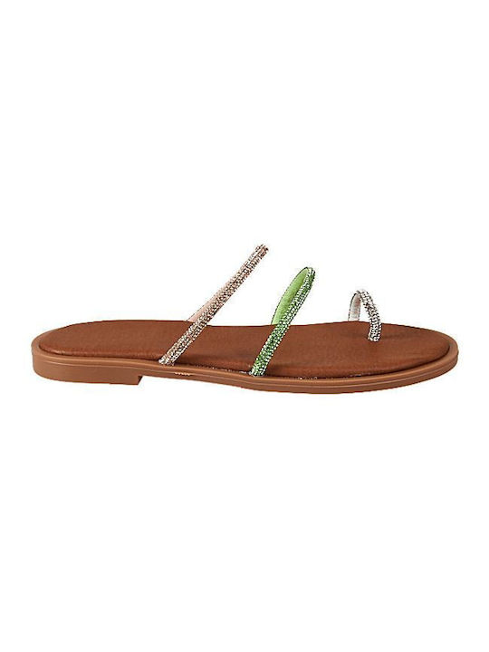 Elenross Women's Flat Sandals in Green Color