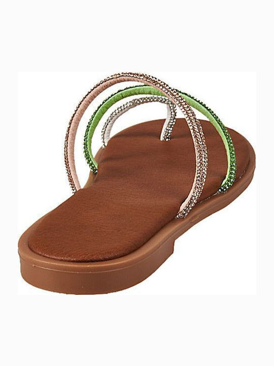 Flache Sandalen für Damen in Grün Farbe