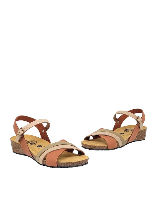 Anatomic Women's Leather Ankle Strap Platforms Aragosta/Nocciola