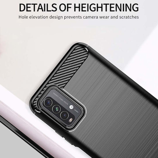Techsuit Carbon Back Cover Σιλικόνης Μαύρο (Poco M3 / Redmi 9T)