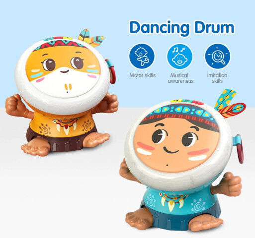 Hola Toys Musical Instrument Dancing Drum with Music and Light for 18++ Months
