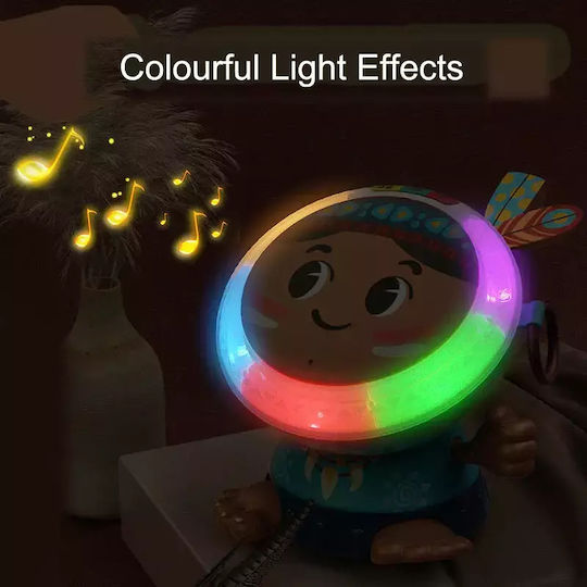 Hola Toys Musical Instrument Indian – Drum with Light and Sounds for 18++ Months