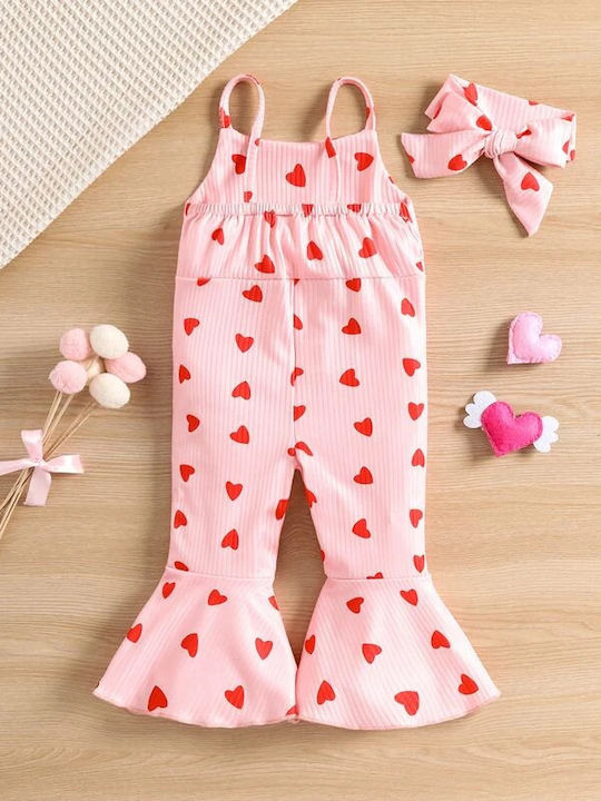 Jumpsuit Leggings Samtbesatz Herz Stickerei Niedlich Baby Jumpsuits