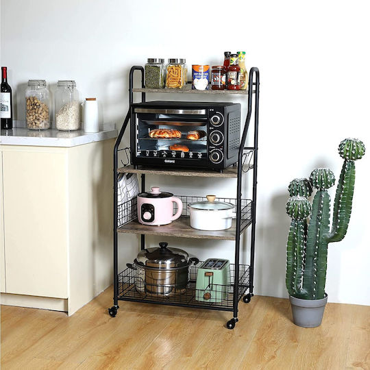 Newest Metallic Trolley 4-Tier Black A970BL Newest Metallic Trolley 4-Tier Black A970BL