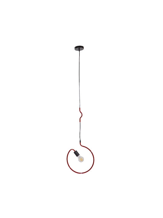 GloboStar Pendant Light Red Grid with Socket E27 32x32x100cm