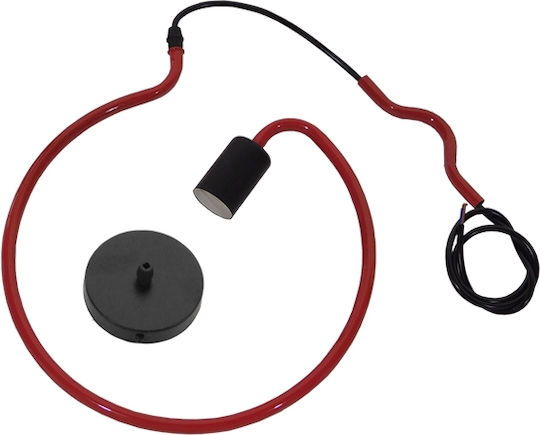 GloboStar Libby Pendant Light Red Grid with Socket E27 32x32x100cm