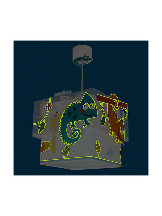 Ango Kids Plastic Single Ceiling Light E27 Happy Jungle White 15W 24x21.5cm