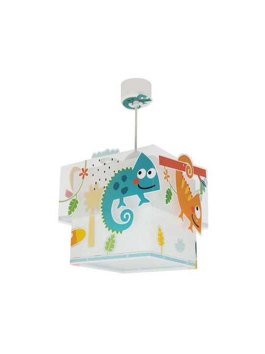 Ango Kids Plastic Single Ceiling Light E27 Happy Jungle White 15W 24x21.5cm