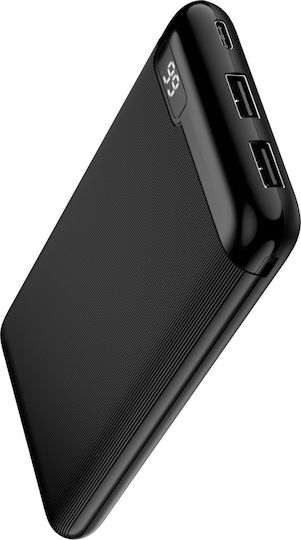 Setty Power Bank 10000mAh 10W με 2 Θύρες USB-A Μαύρο