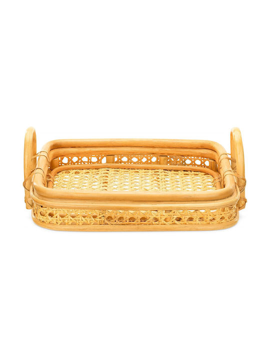 Navaris Дърво Поднос за сервиране с Дръжки в Кафяв Цвят 39x26x12см 56510.01 1бр