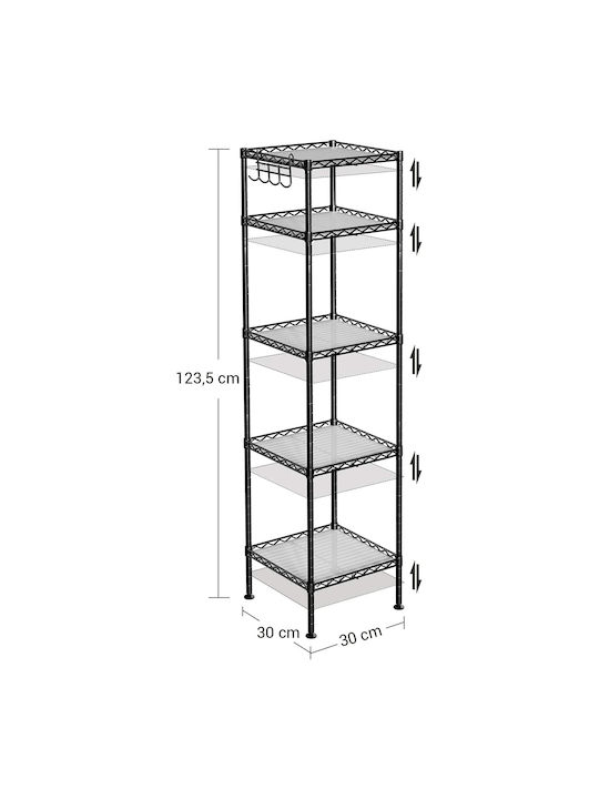 Bibliotecă Gri 30x30x123.5cm