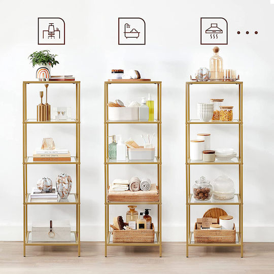 Bibliothek Leobert Gold 40x30x124,5cm